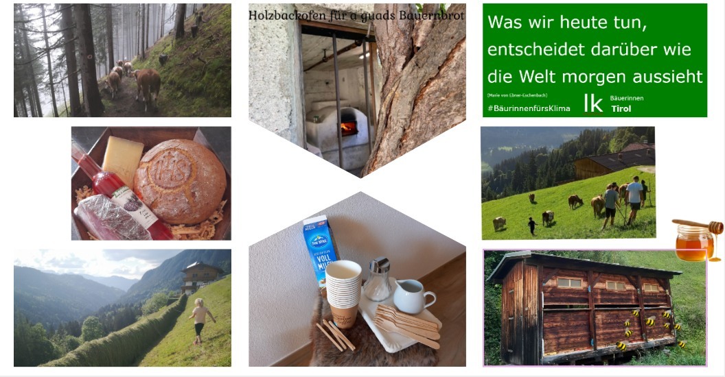 Ist mglicherweise ein Bild von 4 Personen und Text Holzbac Was wir heute tun, entscheidet darber wie die Welt morgen aussieht Bauerinnen Tirol #BurinnenfrsKlima MIT